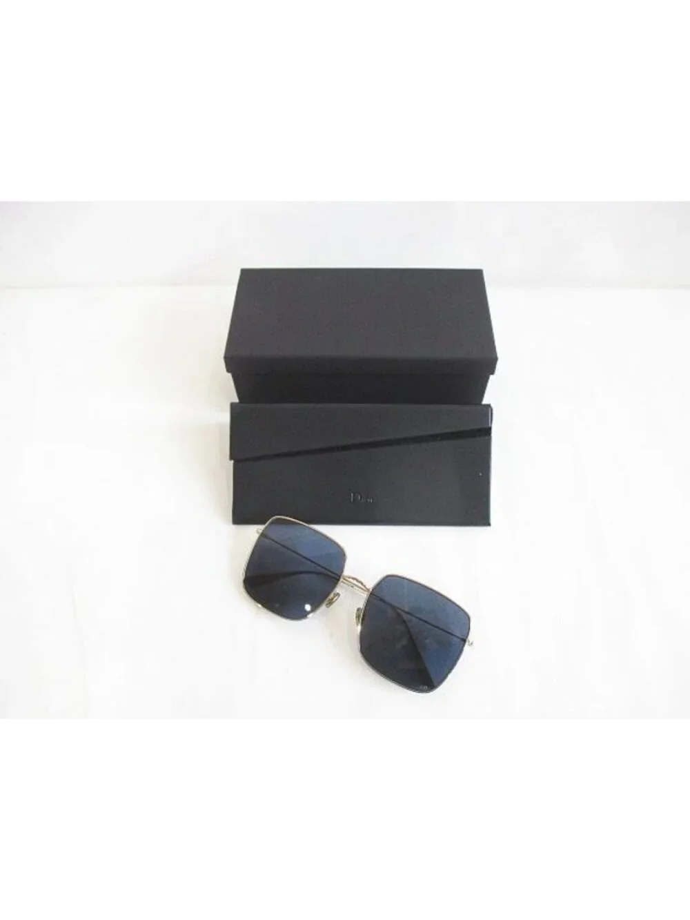 Dior Sunglasses Stellaire Metal Gold Navy Square Frame Eyewear